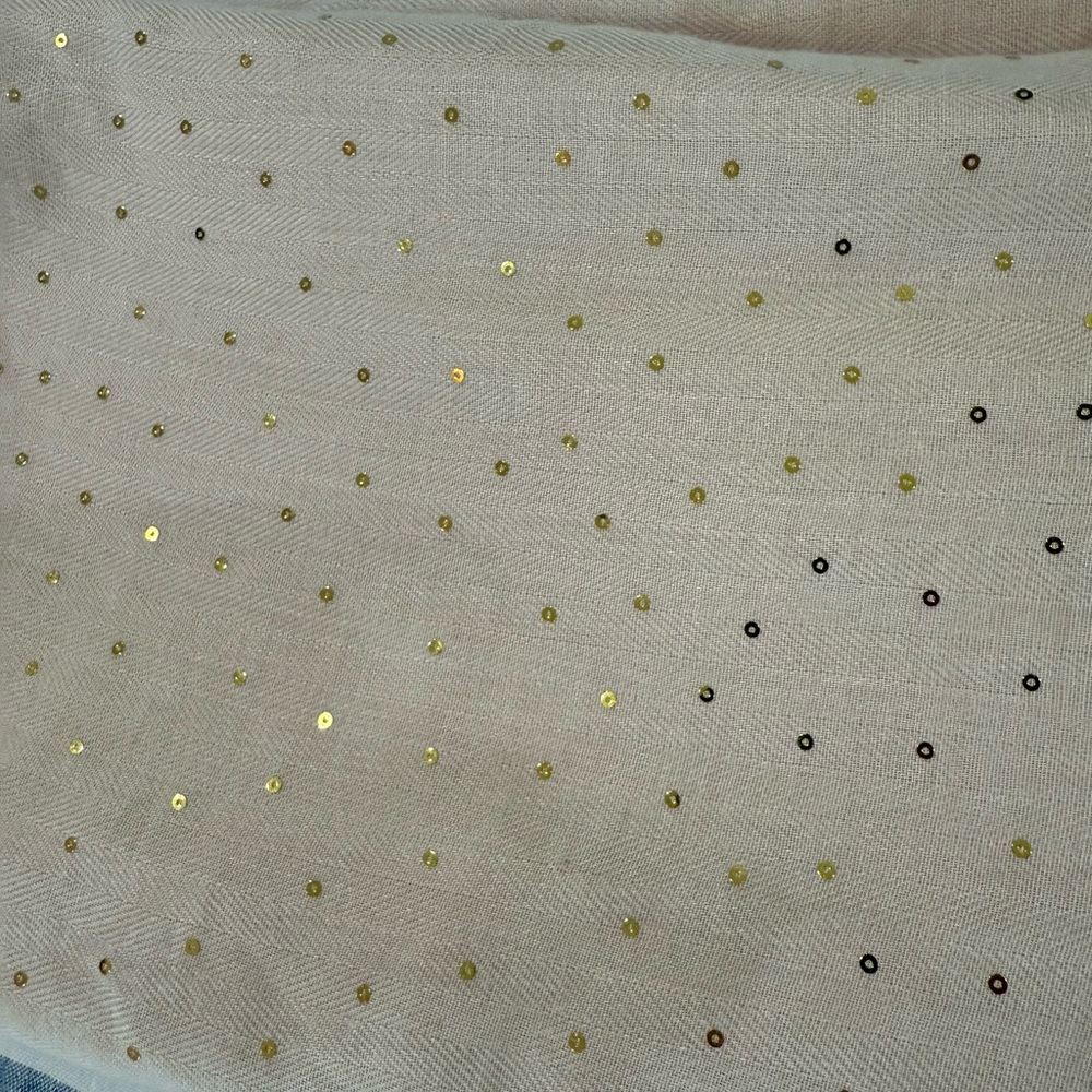 Light pink scarf/wrap with gold sequins